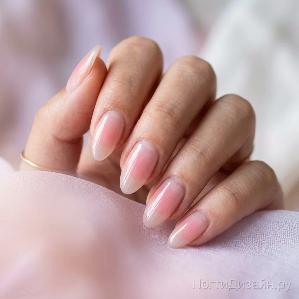 Корейский маникюр blush nails аура