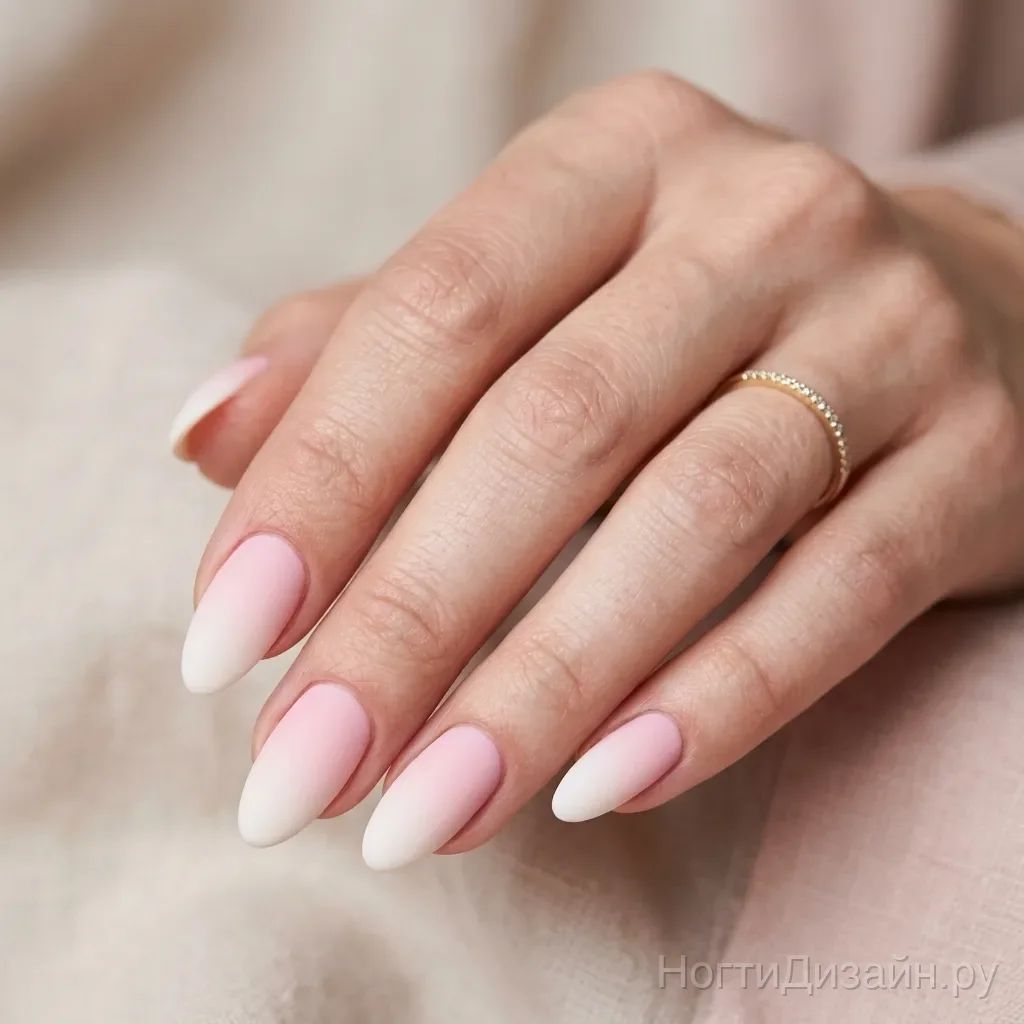 Matte Pink Ombre nail design