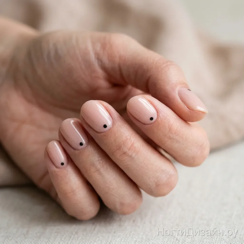 Nude Dots Minimalism nail design