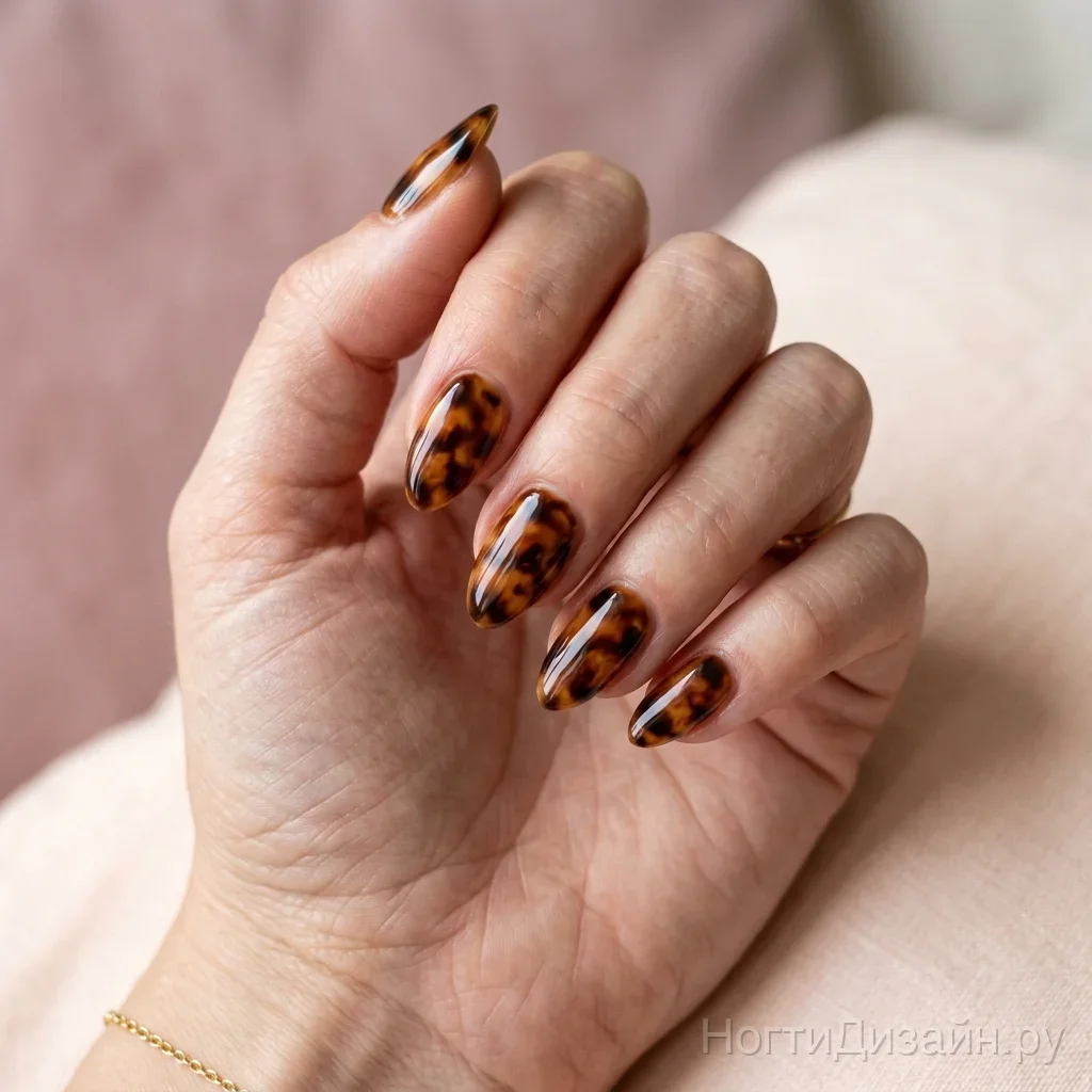 High-quality luxurious tortoiseshell pattern nails